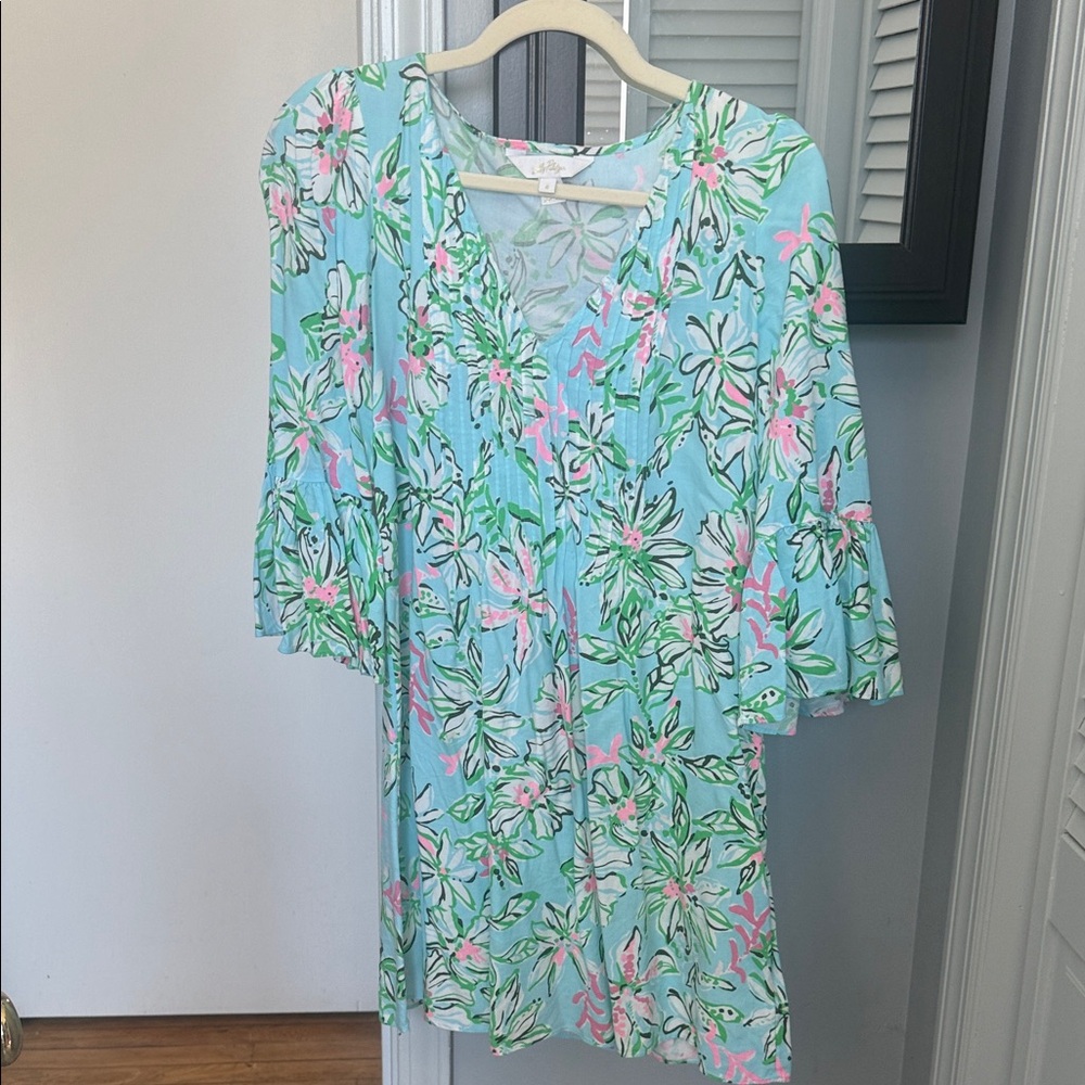Lilly Pulitzer Floral Midi Dress - Blue, Pink, Green